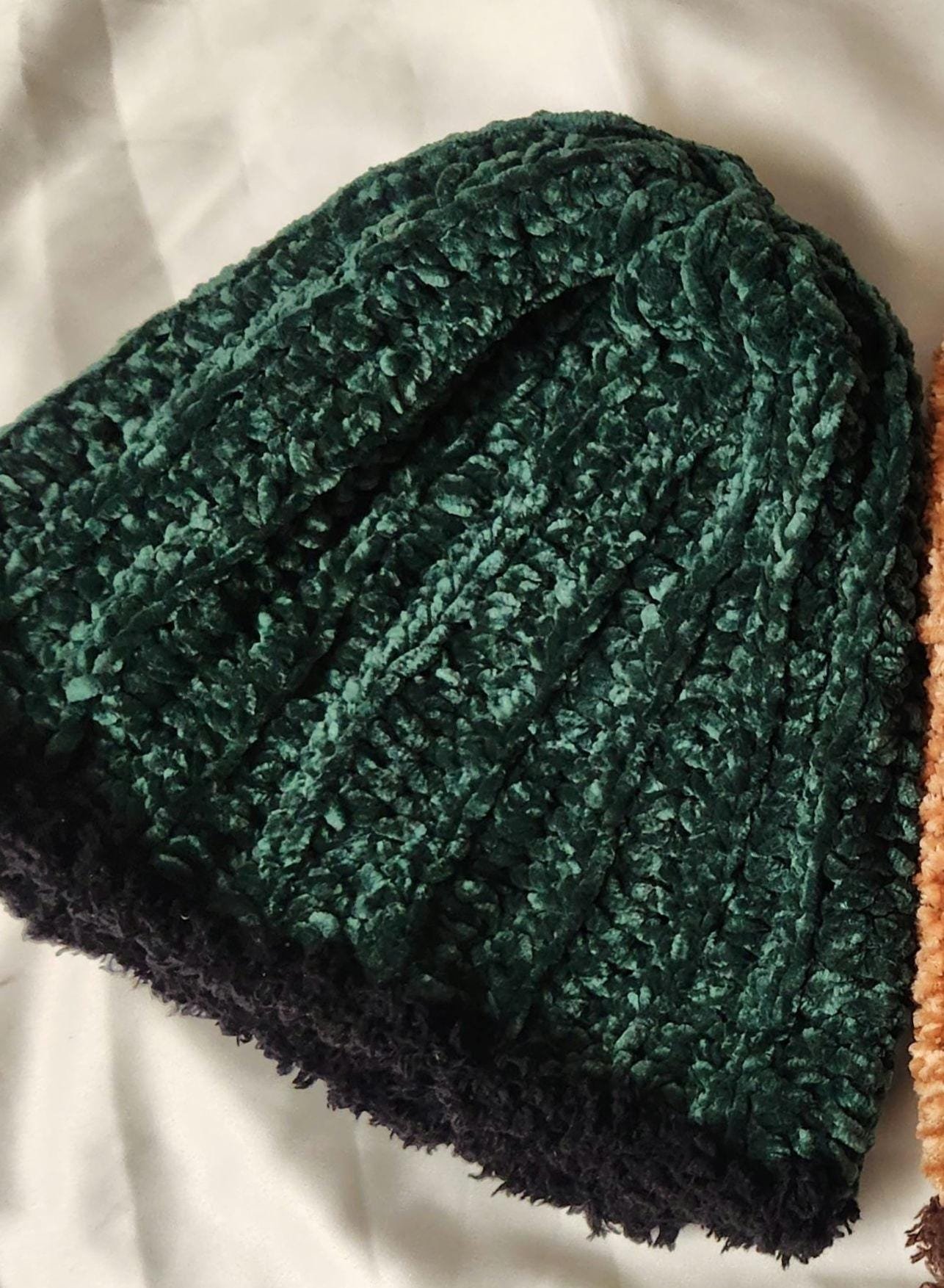 Handmade Velvet Crochet Beanie: Matching Winter Hats, Fall Gift