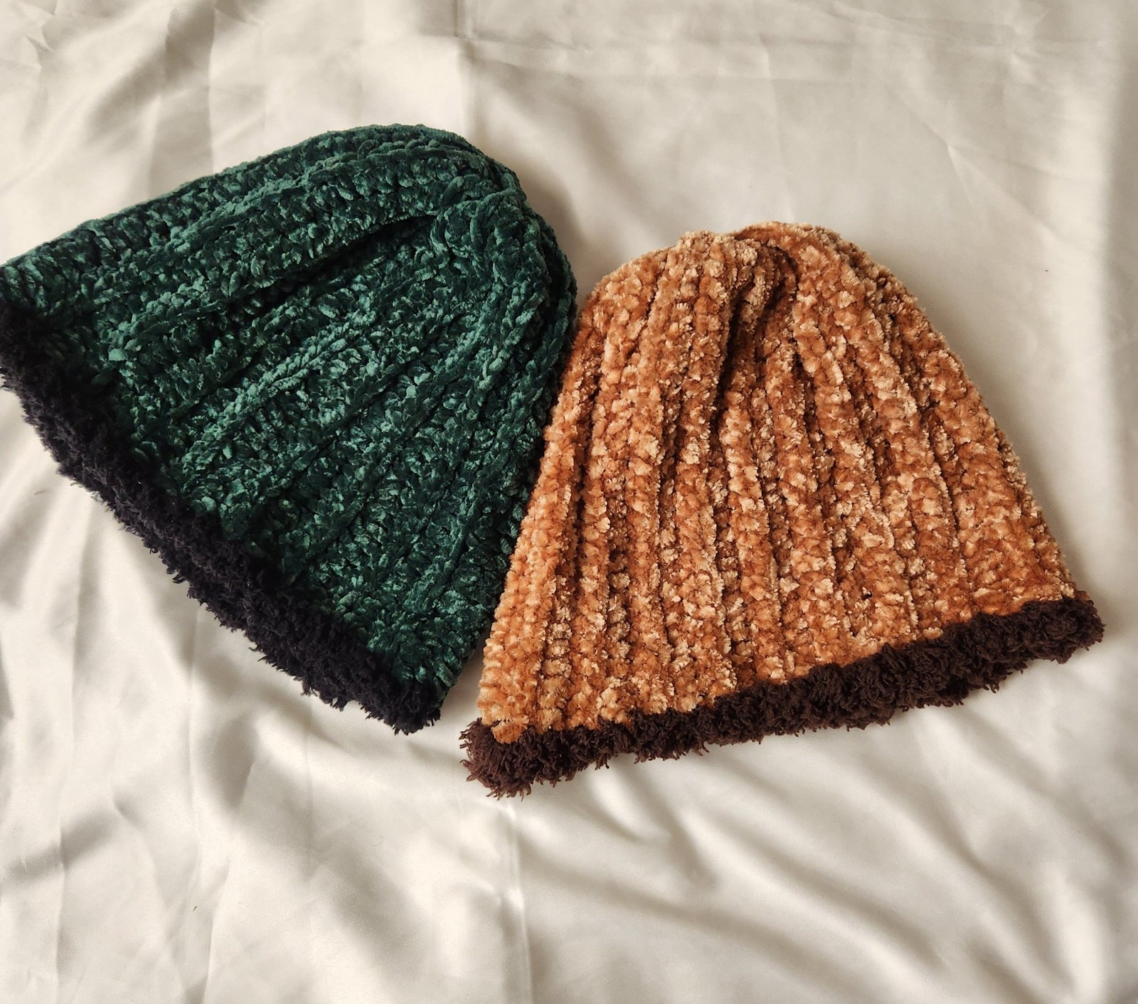 Handmade Velvet Crochet Beanie: Matching Winter Hats, Fall Gift
