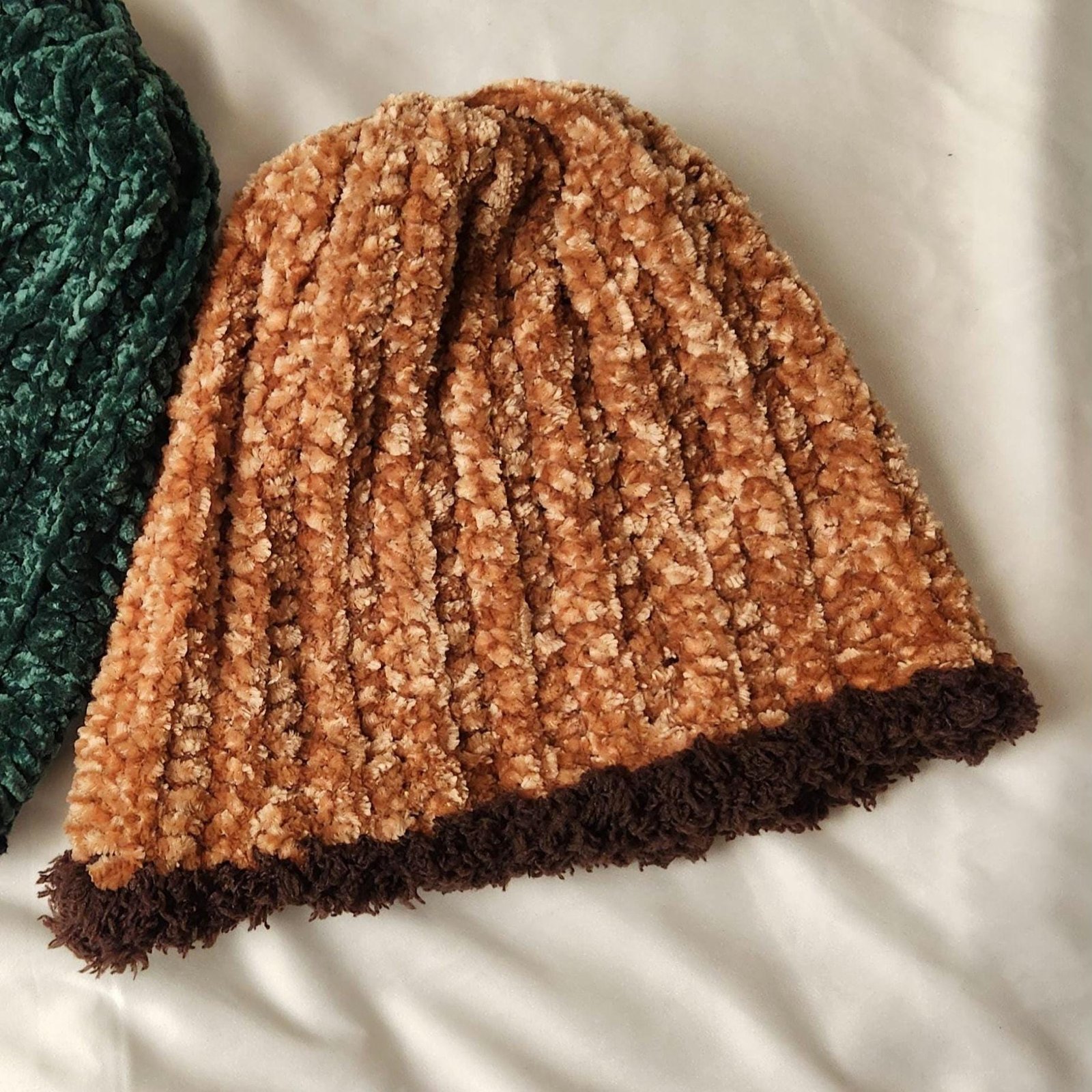 Handmade Velvet Crochet Beanie: Matching Winter Hats, Fall Gift