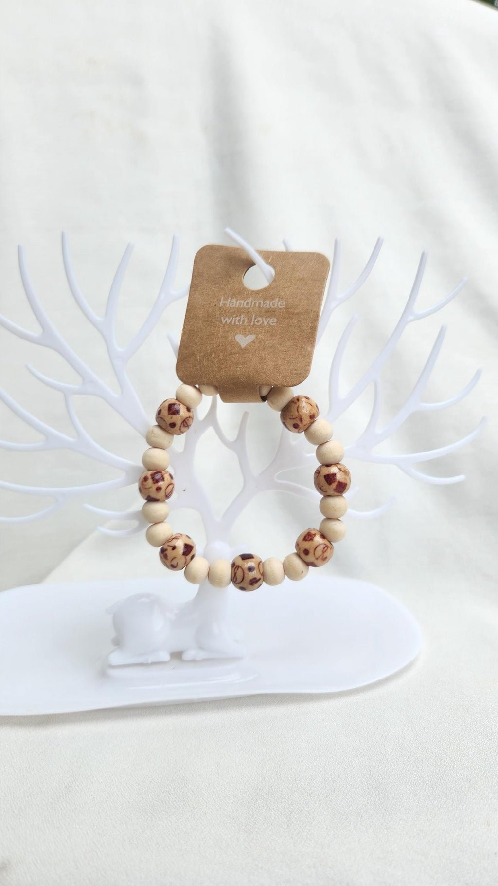 African Wooden Bead Bracelet: Unisex Elastic Wrist and Anklet Jewelry; Simple and Thoughtful mother's day gift