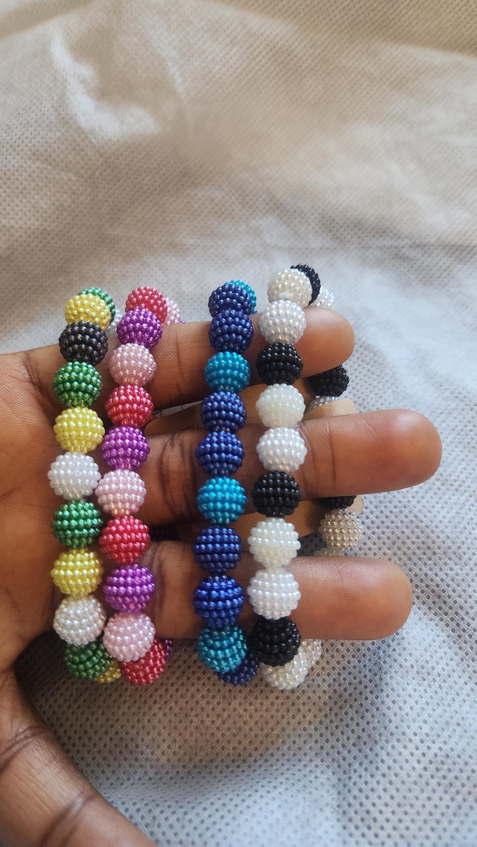 Colorful Elastic Bracelets; Waxberry Wrist and Anklet Disco Jewelry; Cute, Special & Minimalist Gifts; Pine-like Jewelry