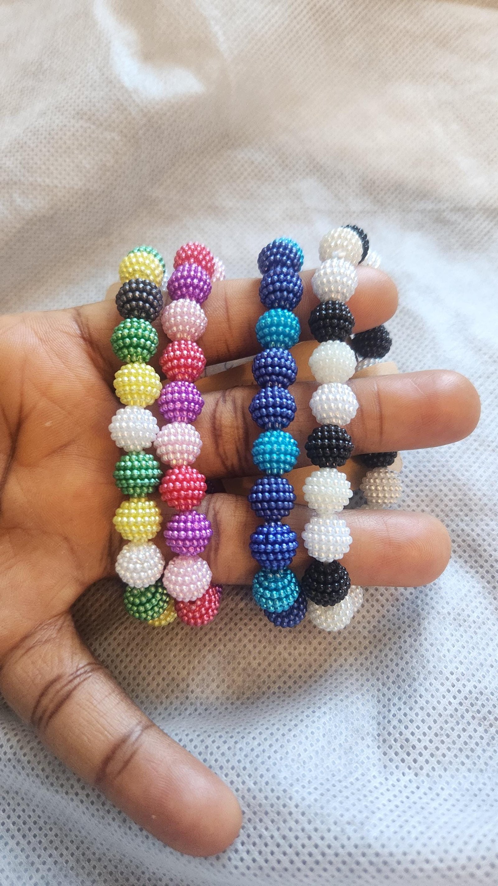 Colorful Elastic Bracelets; Waxberry Wrist and Anklet Disco Jewelry; Cute, Special & Minimalist Gifts; Pine-like Jewelry