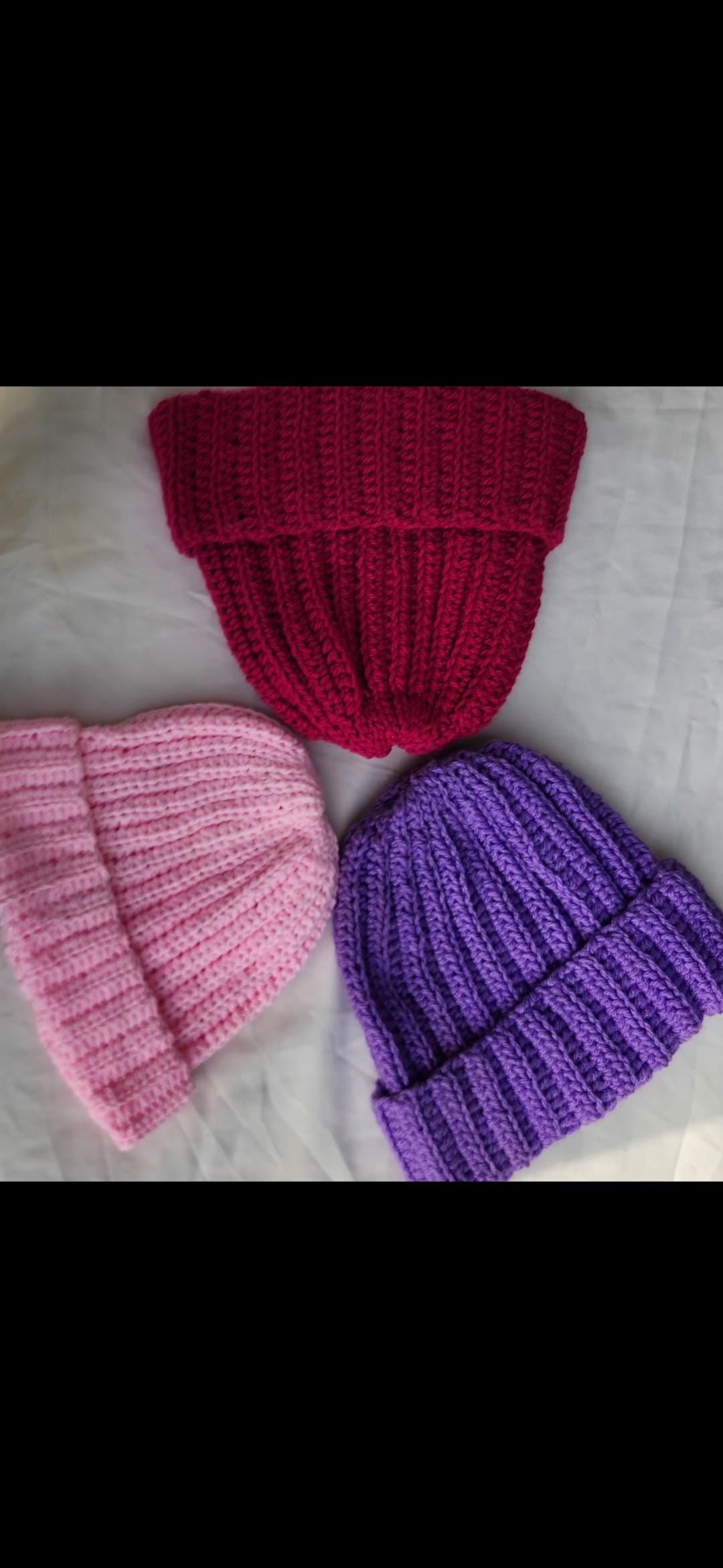 Colorful Crochet Ribbed Winter Unisex Beanie Hat for Adults, Custom Handmade and Cozy Gifts