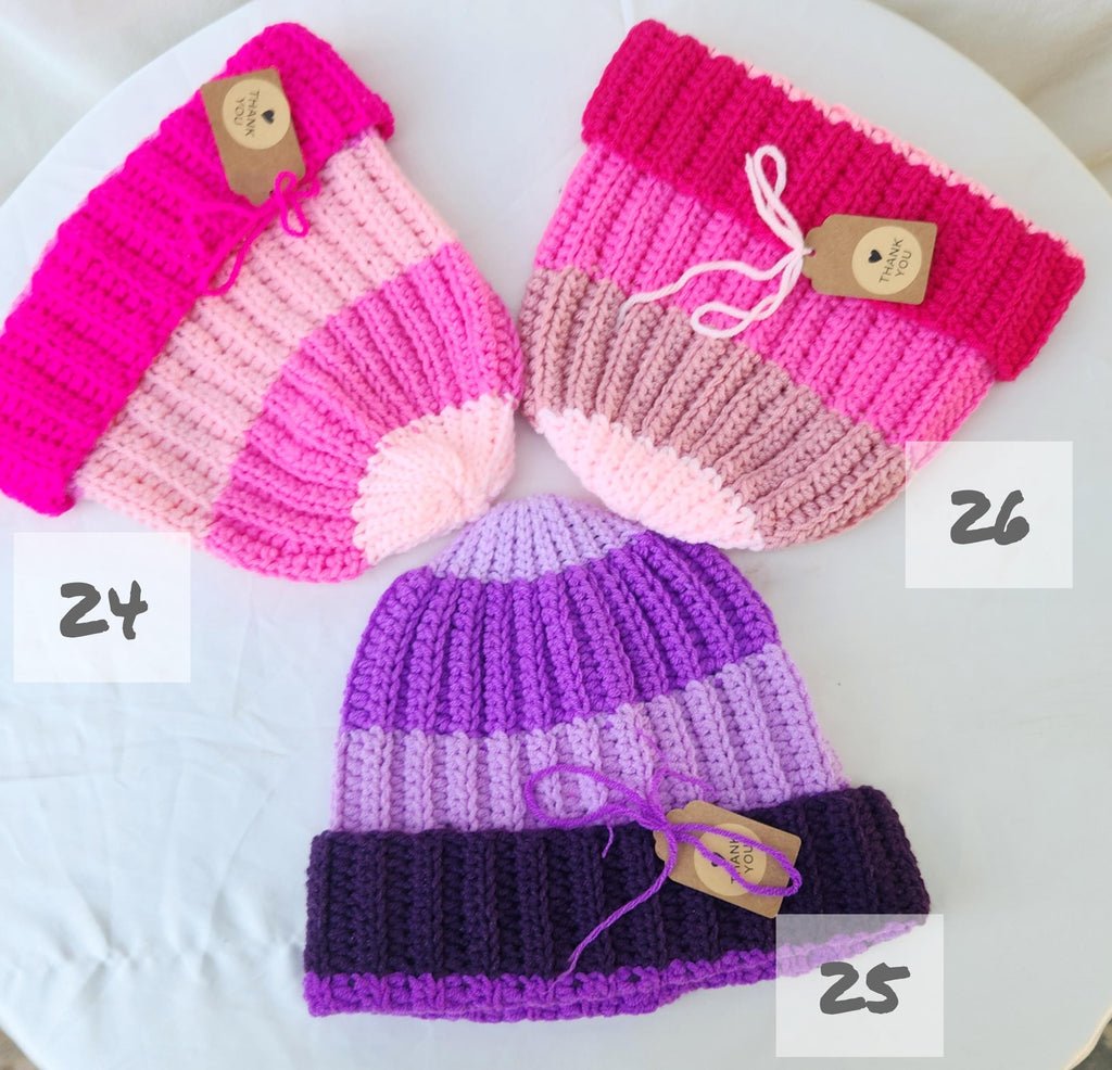 Handmade Gradient Crochet Beanie: Rainbow Ombre Unisex Winter Hat; Colorful & Cozy Gifts