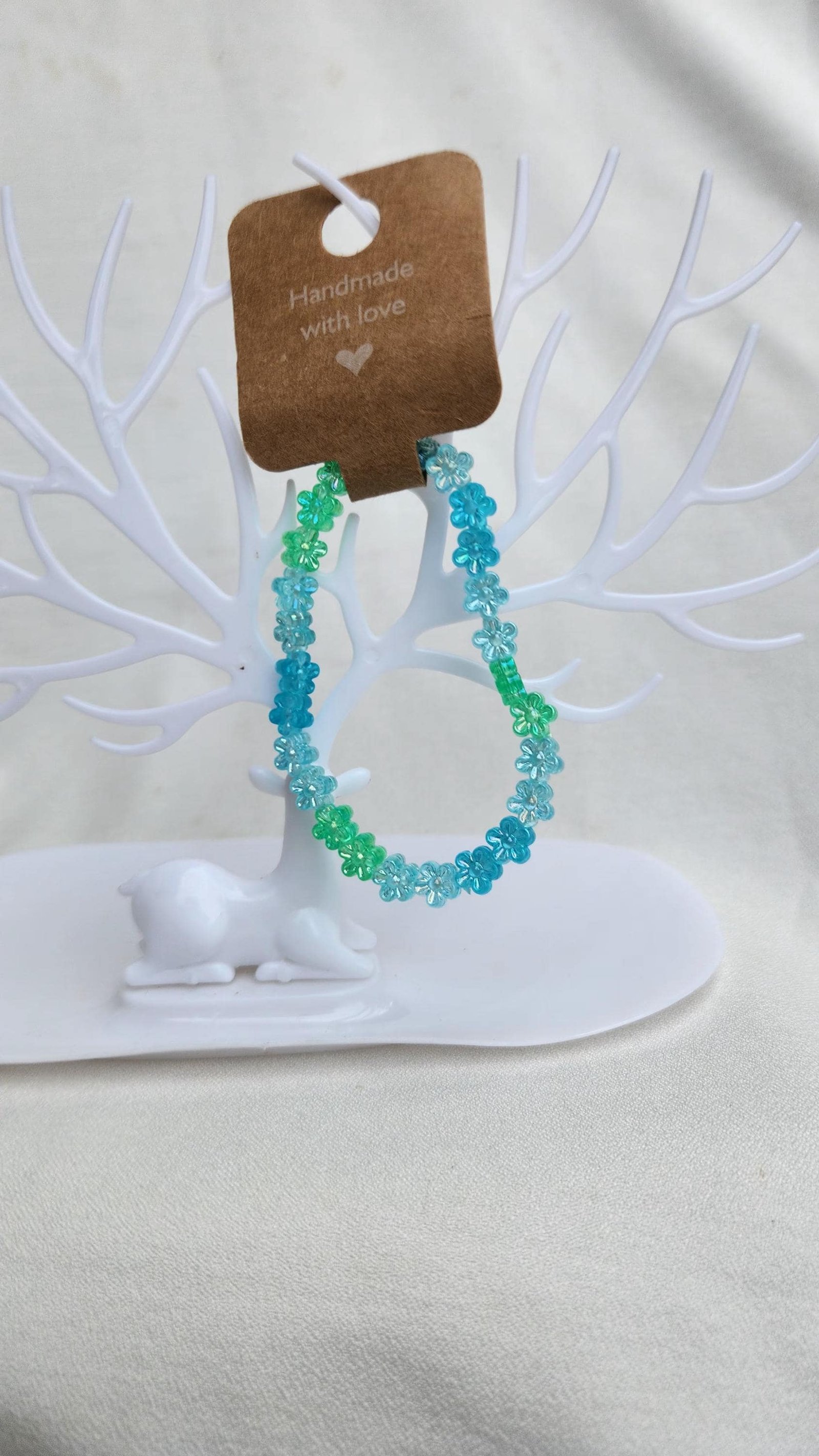 Colorful Flower Bead Bracelets; Elastic Casual Wrist & Anklet Minimalist Jewelry