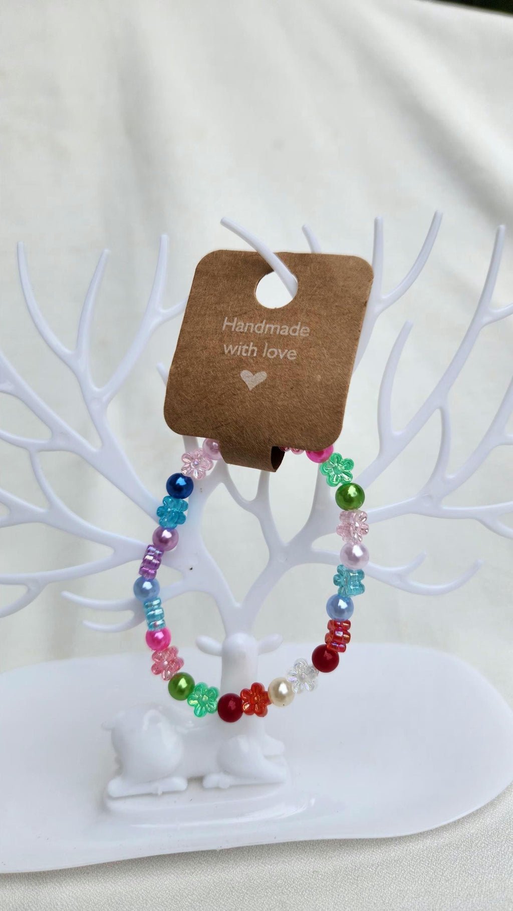 Colorful Flower Bead Bracelets; Elastic Casual Wrist & Anklet Minimalist Jewelry