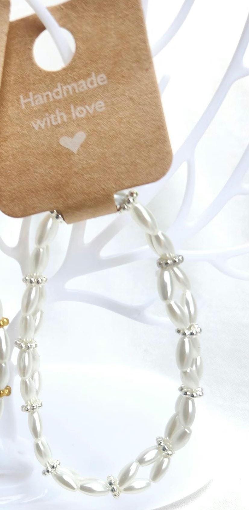 Faux Pearl Mixed Variety Beaded Bracelets; Elastic Wrist and Anklet Jewelry; Unique & Thoughtful Gifts