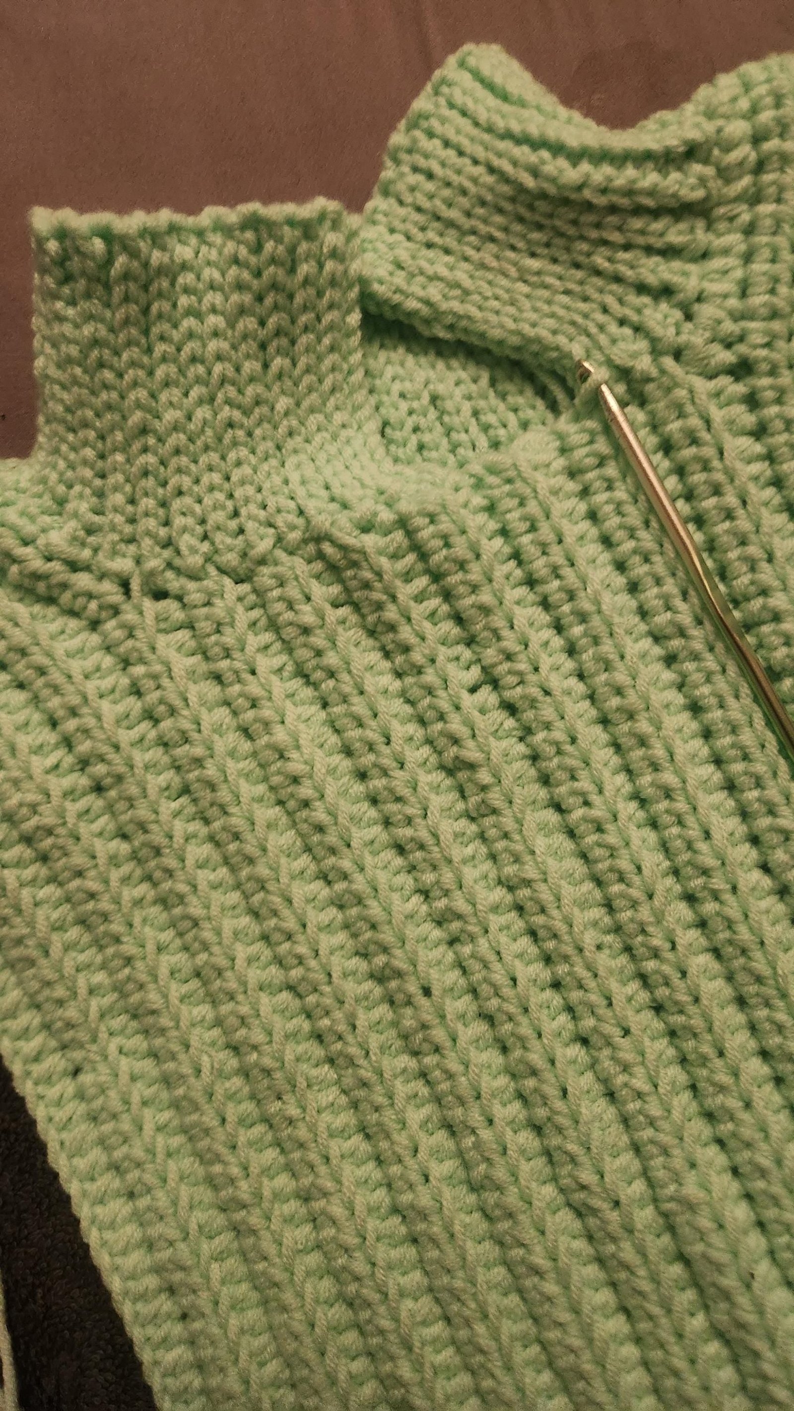 Children's Turtleneck Sweater; Handmade Crochet Mint Green Winter Sweater for Toddlers & Preschoolers