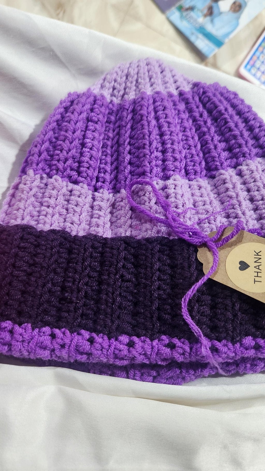Handmade Gradient Crochet Beanie: Rainbow Ombre Unisex Winter Hat; Colorful & Cozy Gifts