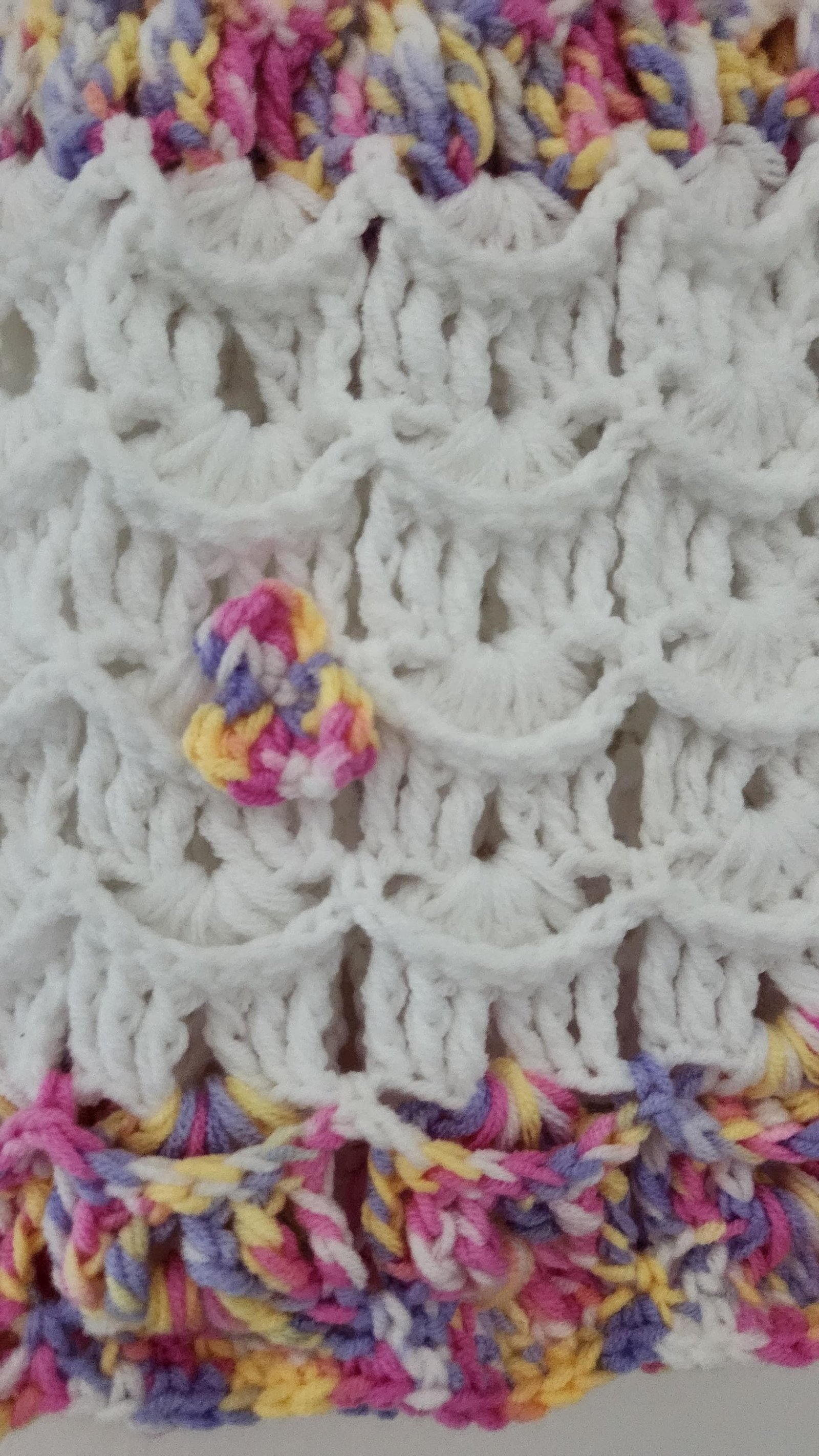Colorful Baby's Lacy Dress; Handmade Crochet Club Flower Variegated Gown for Infants