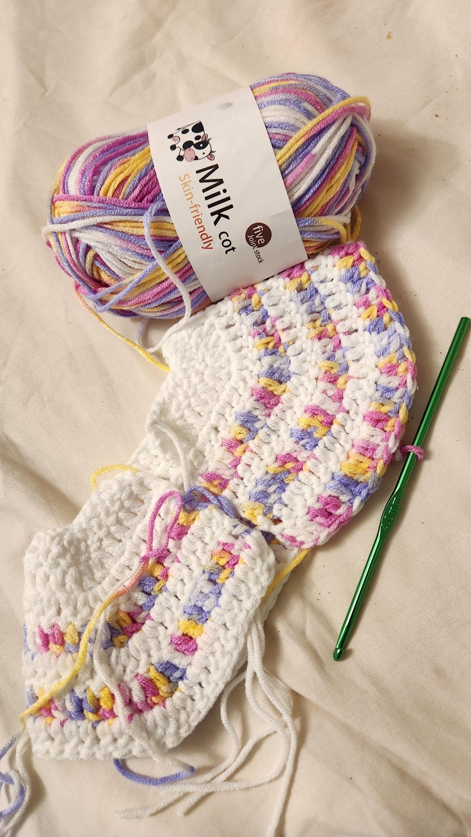 Colorful Baby's Lacy Dress; Handmade Crochet Club Flower Variegated Gown for Infants
