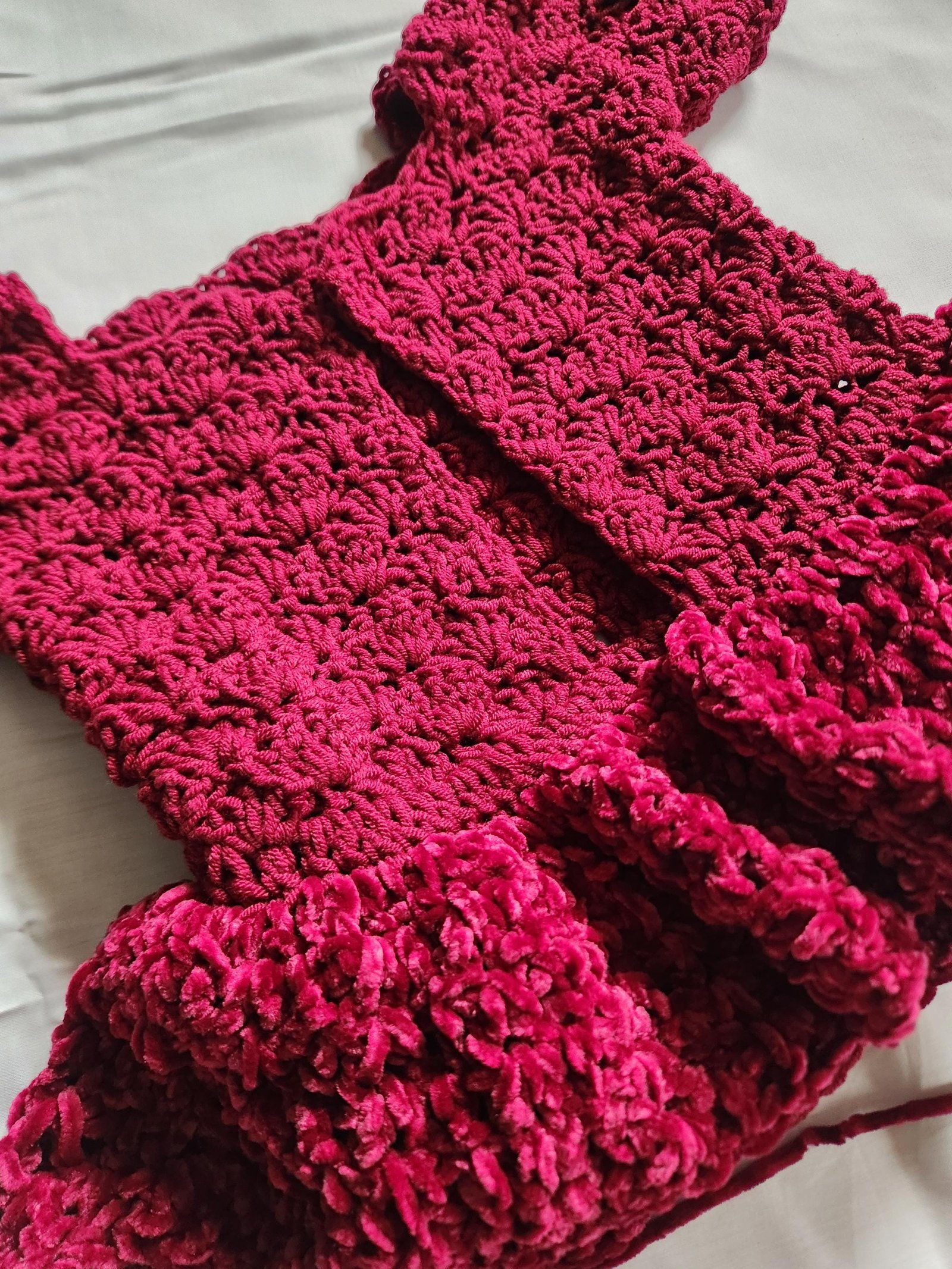 Handmade Crochet Toddler Dress: Red Velvet Layered Princess Costume with Bow