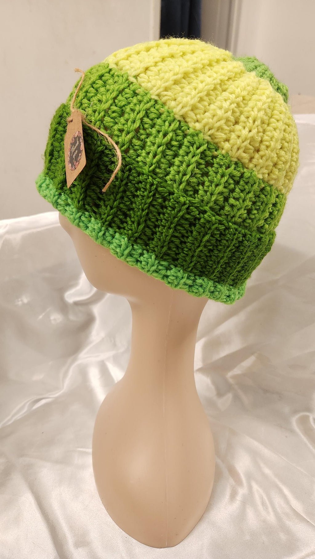 Handmade Ombre Beanie: Rainbow Gradient Crochet Winter Hat; Striped Colorful Headpiece