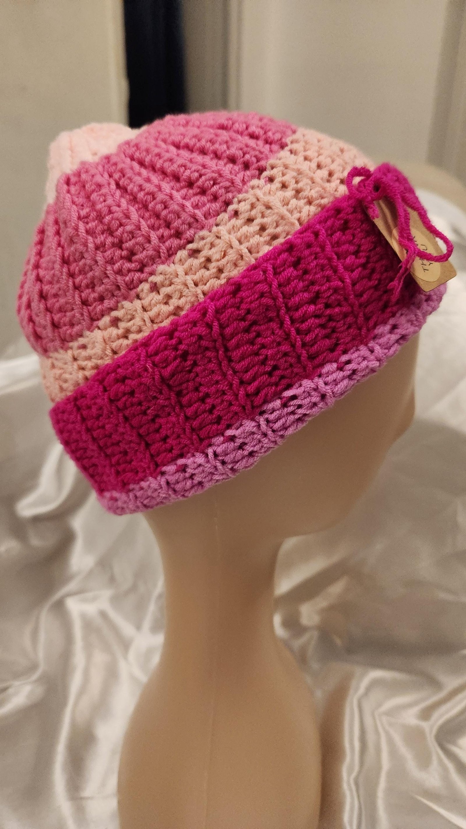 Handmade Gradient Crochet Beanie: Rainbow Ombre Unisex Winter Hat; Colorful & Cozy Gifts