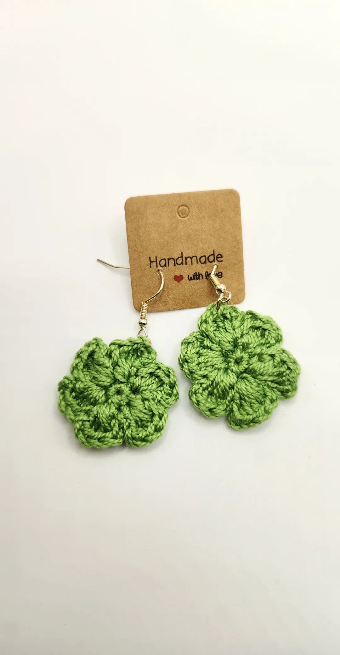 Crochet Flower Earrings, Handmade Dangle and Drop Jewelry