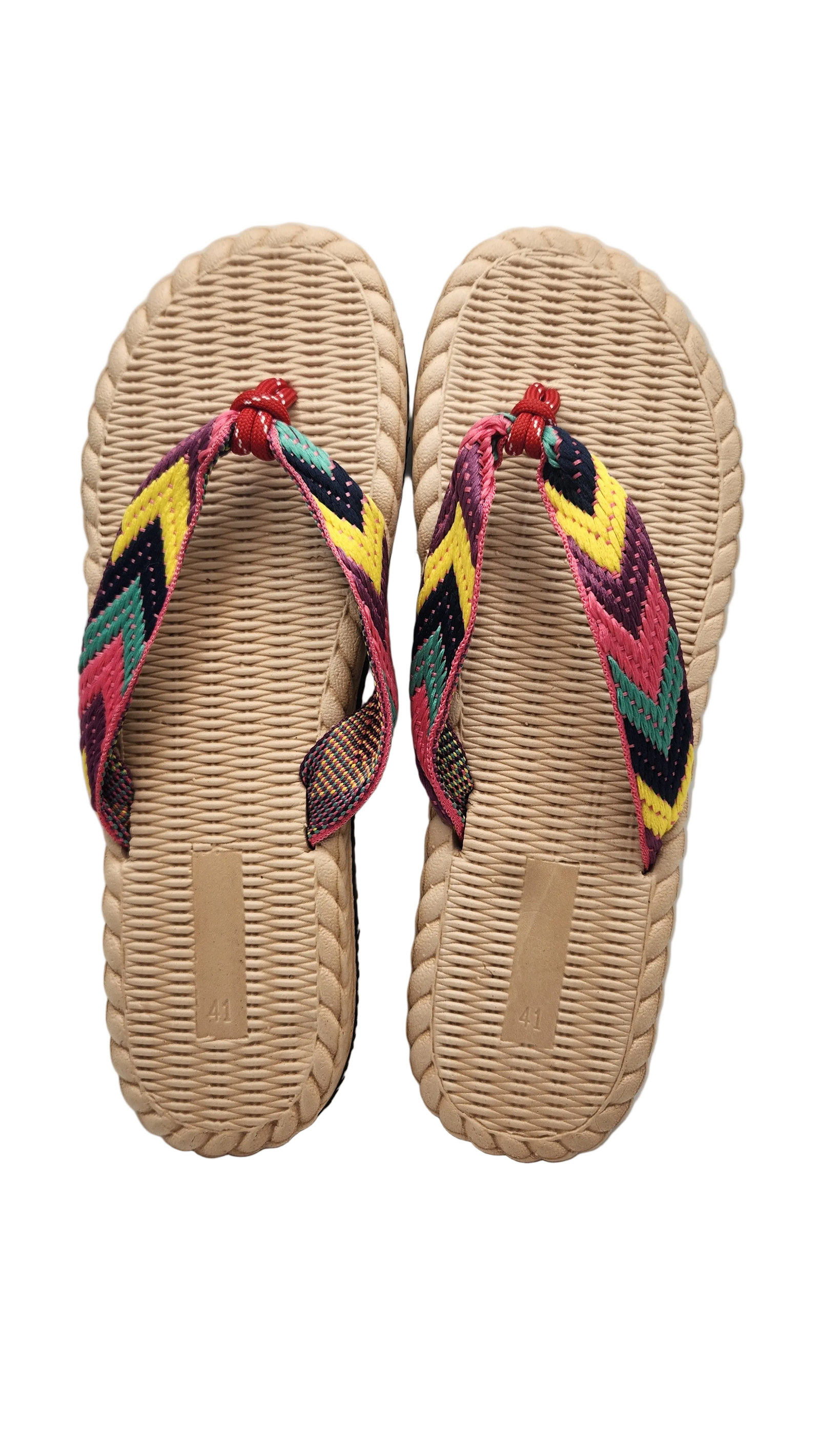 Woven Rainbow Flip-flop Beach Slippers for Women (EU Size 40/US size 9.5)