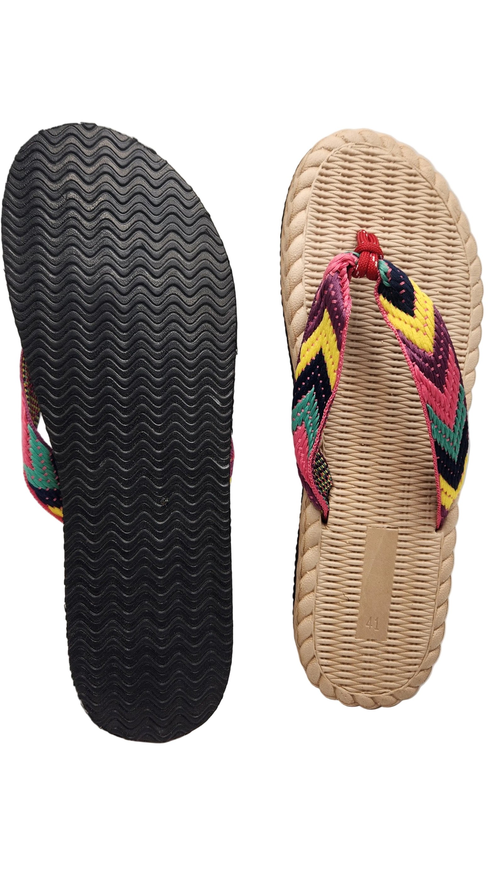 Woven Rainbow Flip-flop Beach Slippers for Women (EU Size 40/US size 9.5)